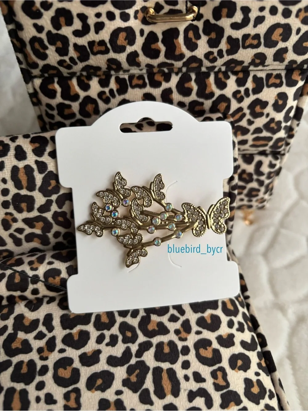 Elegant Gold Floral Butterfly Crystal Hair Pin